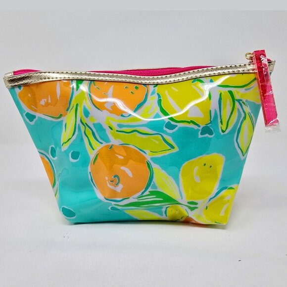 Lilly Pulitzer for Estée Lauder Citrus Cosmetic Bag – Tropical Print Pouch - Picture 2 of 7